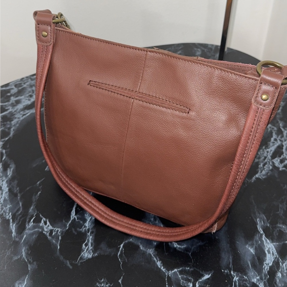 The SAK Brown Shoulder Bag Tote Multi-Patchwork Stud Indio Leather AUTHENTIC - Picture 8 of 13
